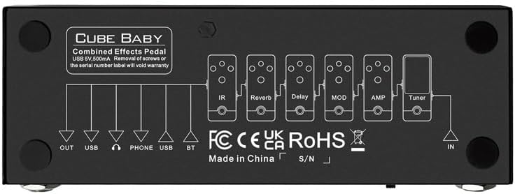 IOppWin CUBE-BABY Guitar Multi-Effects Pedal with 8 IR Cabinet Simulations, Rechargeable Battery, and Precision Tuner - Image 4